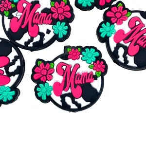 1pc Mama Flowers Focal Beads - Flower Design Mother's Day Craft DIY Pen Supplies Gift Ideas Beaded Keychains