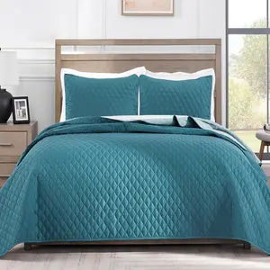 Reversible King Size Bedding Set with Pillow Shams, Lightweight King Size, Soft Bedspreads Bed Coverlets for All - (Dusty Teal, 104"x96")