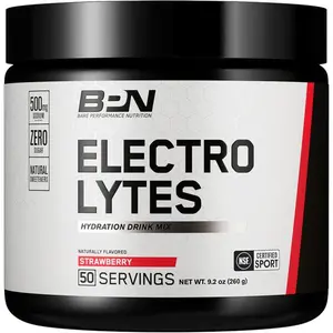 Electrolytes Hydration Drink Mix – Strawberry Flavor – 50 Servings – Sugar-Free Powder with 500mg Sodium per Serving – Naturally Sweetened