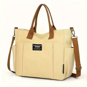 【Local Delivery】Maxoner Women Large Capacity Canvas Shoulder Bag Handbag Casual Tote Bag for Work Travel Purse Main Compartment Durable Fabric Elegant Zippered