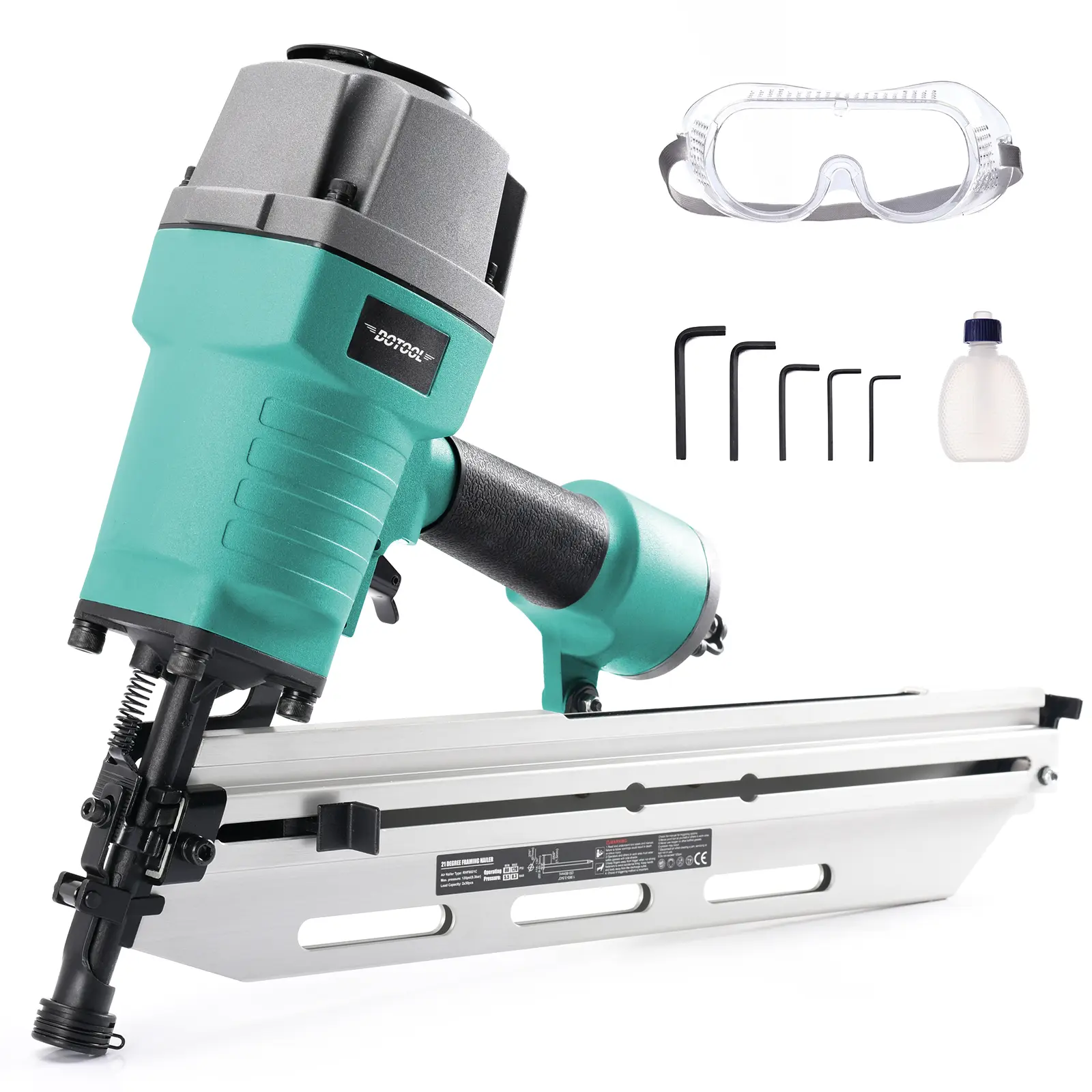 DOTOOL Framing Nailer, Framing Tool for 21 Degree 2-Inch to 3-1/2-Inch Plastic Collated Nails,Professional Pneumatic Nailer for Flooring, Roof Decking