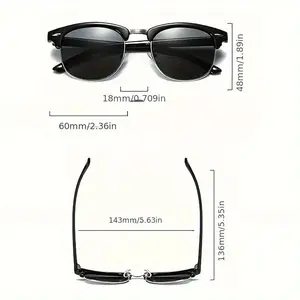 Clubmaster Sunglasses Classic Sunglasses Vintage Rice Nail Half Frame Sunglasses Trendy Fashion Color Film Reflective Glasses Toad Glasses Sunglasses