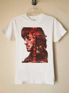 Rambo First Blood T-Shirt for Men – White Graphic Tee Classic Action Movie Design