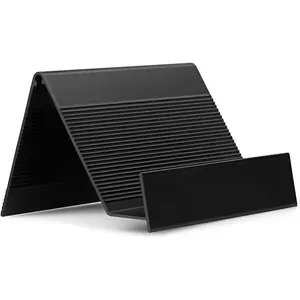 Business Card Holder  Business Card Display Stand, Desktop Black Business Card Holders for Exhibition,  and Office, Fits 35-50 Business Cards 1 Pack