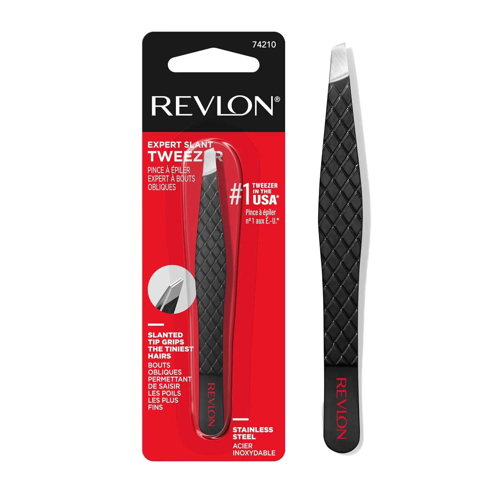 Expert Slant Tweezer, High Precision For an Easy Hair Removal, Made With Stainless Steel, 1 Count
