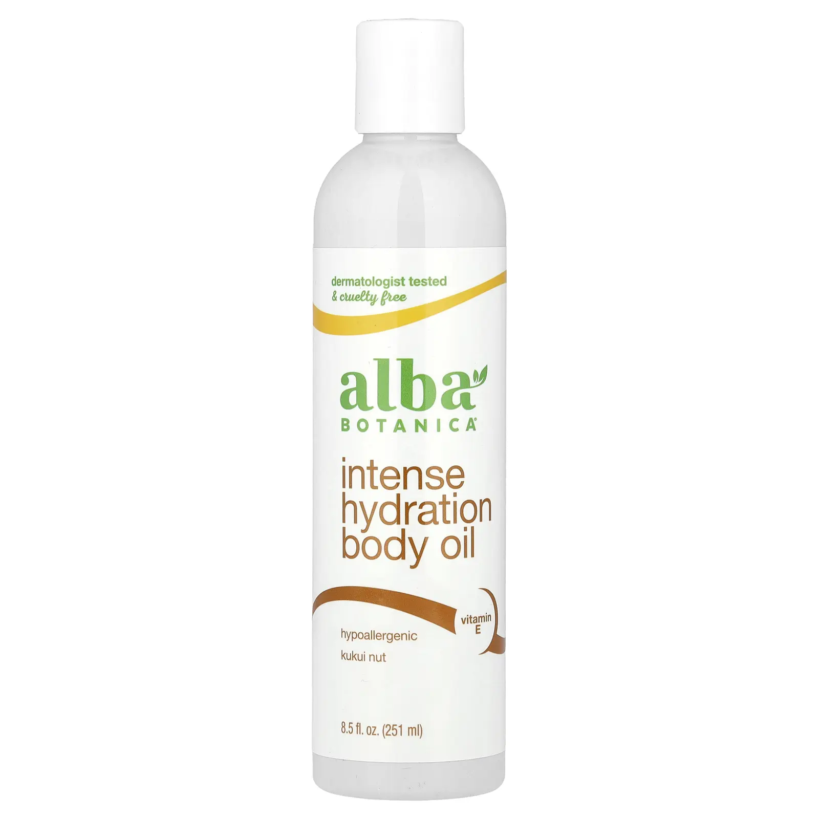 Alba Botanica Intense Hydration Body Oil, Kukui Nut, 8.5 fl oz (251 ml)