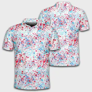 Golf Polo Shirt, Golf Polo Shirts for Men, Golf Shirt for Men, Paint Splatter Shirt, Sports Shirts