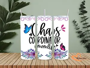 Beautiful and colorful chaos Coordinator 20 oz tumbler. Water Bottles Portable Reusable Drinkware Bottled Washable Cup Stylish with straw and Lid Stainless Steel
