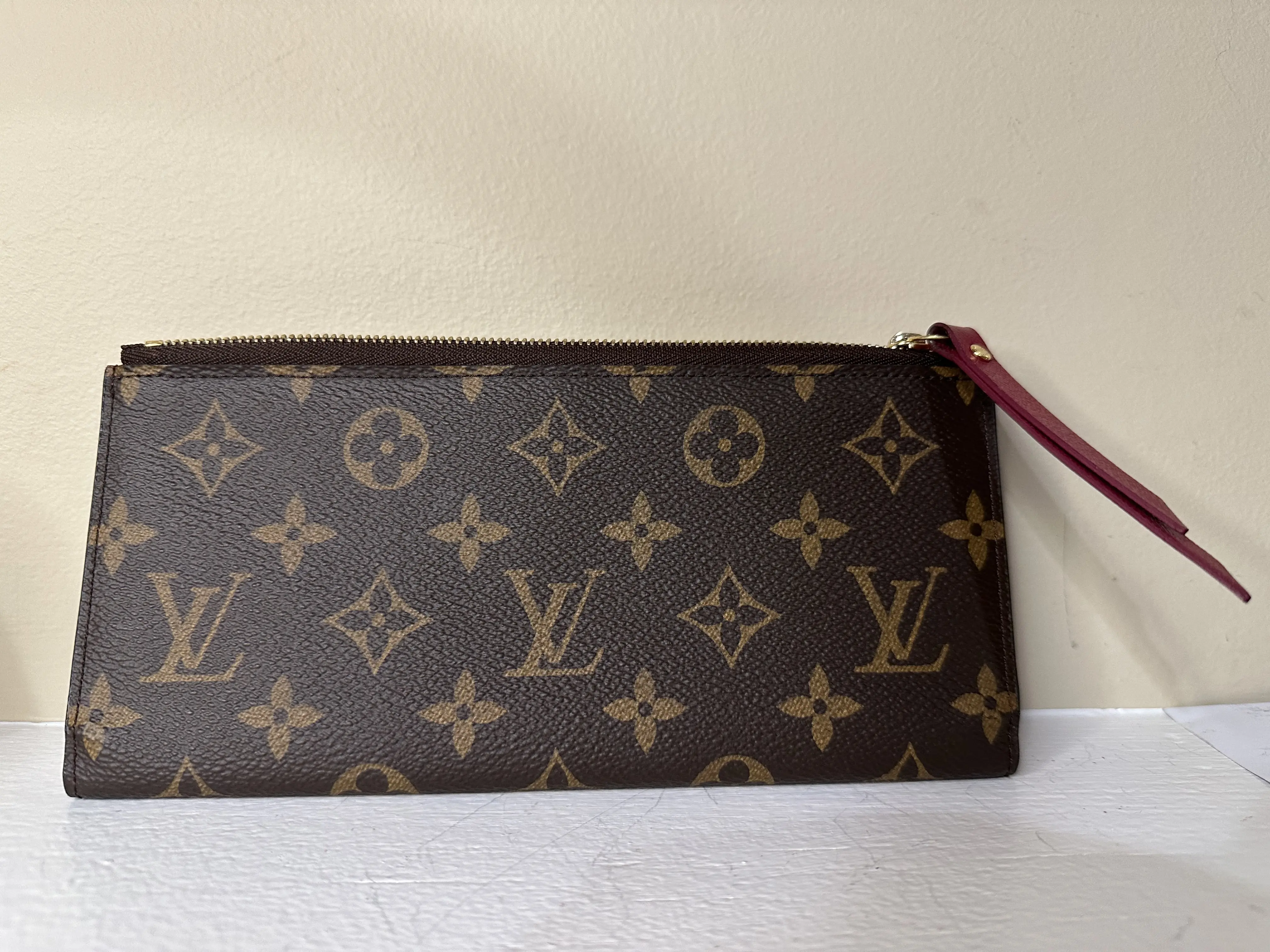 Pre-owned Canvas Small Leather Goods Louis Vuitton Monogram Adele Wallet in Fushia