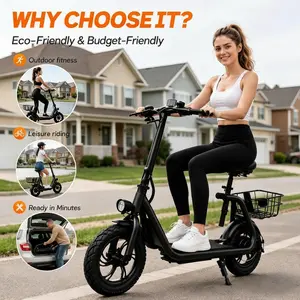 CW08 Commuter Electric Scooter – Adjustable Seat,20Mile Range, Foldable, Storage Basket summerwins, Lightweight Foldable Scooter,summerwins, Summer Outfit,  Summer Outfit, Fathersdaygifts, Cyber Wheels CW08 e-scooter