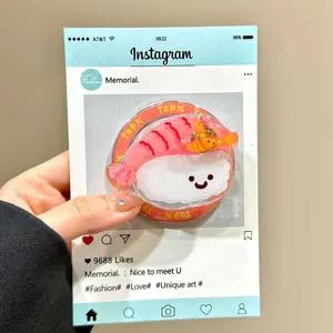 Korean Cartoon Cute Rotate Sushi Magnetic Holder Phone Stand Grip Tok GripTok Support For iPhone 15 For Magsafe Accessoriess