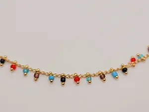 Bead Choker Necklace Charm Pendant Choker Necklace- Trendy Bead