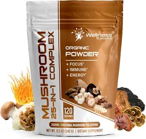 Organic 25-in-1 Mushroom Powder 2000mg Per Serving – 120 Servings