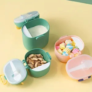 Cute Dinosaur Milk Powder Box Portable Large Capacity Milk Powder Snack Storage Jar Milk Powder Box Portable Outing Supplement Rice Noodle Box Sealed Jar Moisture-Proof Storage Box Compartment Packaging