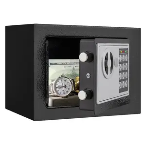 Secure Safe With Key And Password Money Home Safe, 0.23 Cubic Feet Small Safe, Mini Storage Cabinet, Suitable For Home Use, Can Store Money, Documents, And Valuable Item