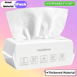 Disposable Face Towels 1/2/4 Packs, Soft Thickened Material, Clean Skin, 5.9''x7.87'', Dry Wipes, Facial Towels, Disposable Face Towelettes, Makeup Remover, Skincare