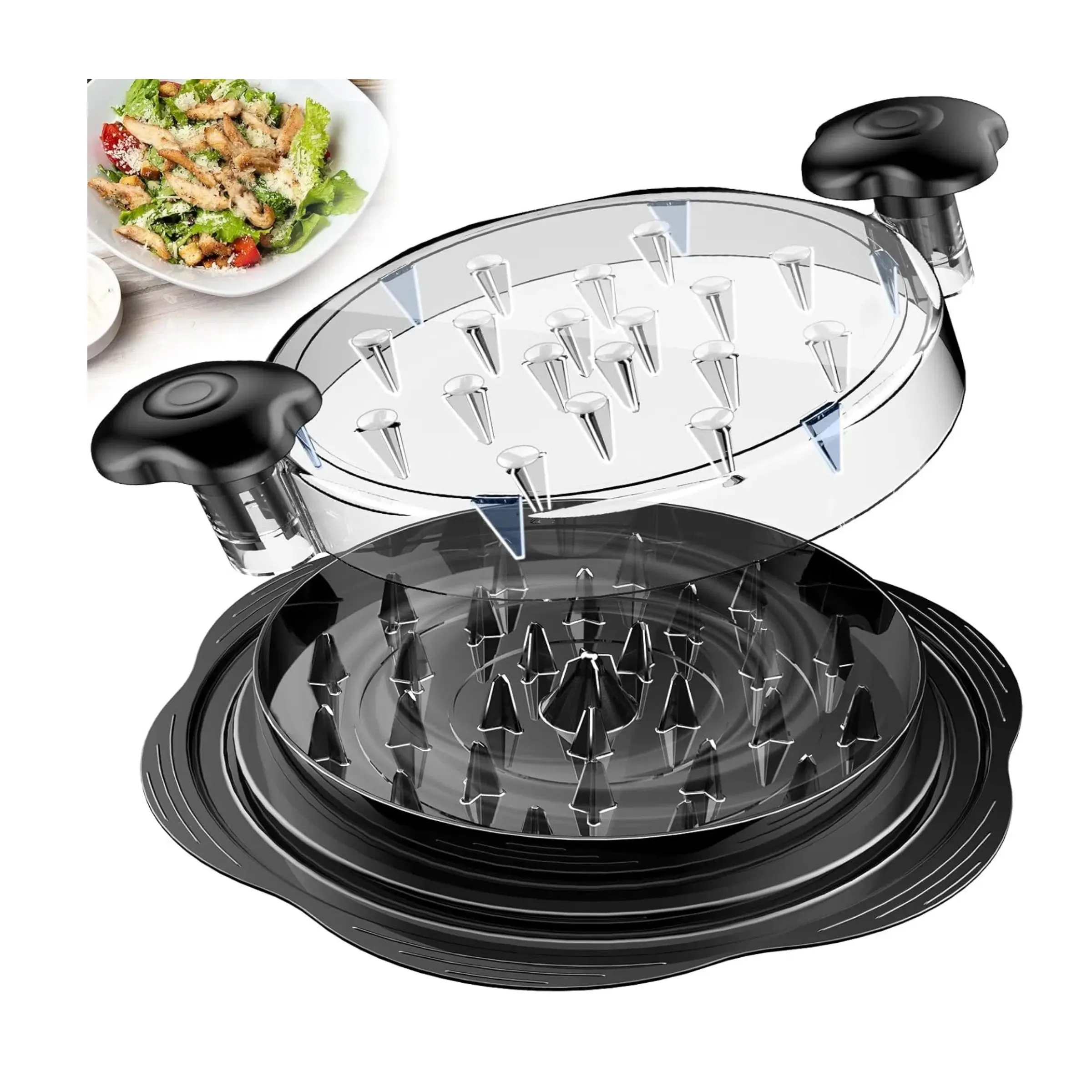 Large Chicken Meat Chopper Tool Rotating Device Butcher Knife Blade Stainless Steel Kitchen Gadget Kitchen Utensils Tools for Cutting Pork Beef Chicken Meat Slicer Cutter Machine Meat Shredder Machine
