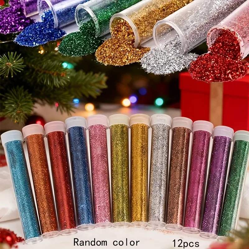 12 Color High-Quality Fine Glitter Powder Set, Perfect for Resin, Slime, Epoxy, Nail Art, Glitter Nails, DIY Crafts, Party Decorations