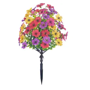 Artificial Daisy & Eucalyptus Plants, UV Resistant with Ground Stakes, Outdoor Spring Summer Decor for Porch, Patio & Garden, Decorative Flowers, Garden Decorations