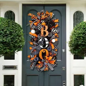2023 Halloween Wreath pumpkin BOO Decoration