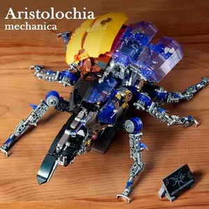 Translucent Mecha Beetle Insect 1546pcs, Machinery Awakening Creative Ideas, Animal Pedestal Model, Assembled Building Blocks, Best Gifts