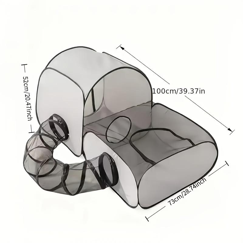 3-in-1 Cat Playpen - 360-Degree Tunnel Access, Soft Breathable Mesh, 1-Second Open, No Assembly Required, Storage Bag, Durable Spacious Design, Indoor/Outdoor Pet Travel Accessory, Convenient Transport, Easy Setup, Great for Home, Camping & Travel