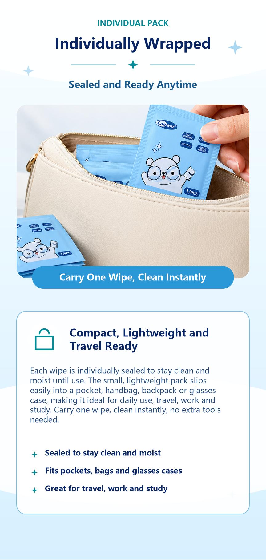 50Pcs Anti-Fog Lens Wipes, Portable Individually Packed Lens Cleaning Wipes for Eyeglasses, Sunglasses, Screens, Camera Lenses, Anti-Fog Wipe Surfaces Compatible 50Pcs Anti-Fog Lens Wipes, Portable Individually Packed Lens Cleaning Wipes for Eyeglasses, Sunglasses, Screens, Camera Lenses, Anti-Fog Wipe Surfaces Compatible