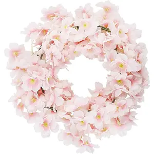 4pcs Artificial Sakura Cherry Blossom Rattan Garland - Realistic Pink & White Floral Plastic Vine for Valentine’s Day, Weddings, Home Decor, Japanese Kawaii Room Decoration