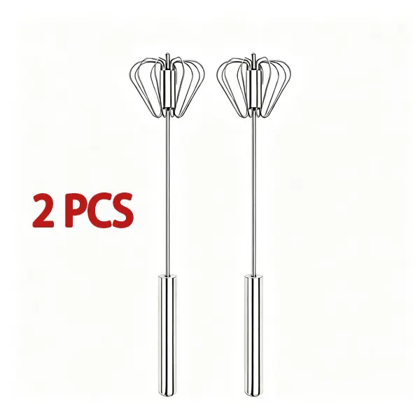 Rotating Semi-Automatic Stainless Steel Egg Beater, Labor Saving Hand Mixer Egg Scrambler for Egg Cream Whipping gift