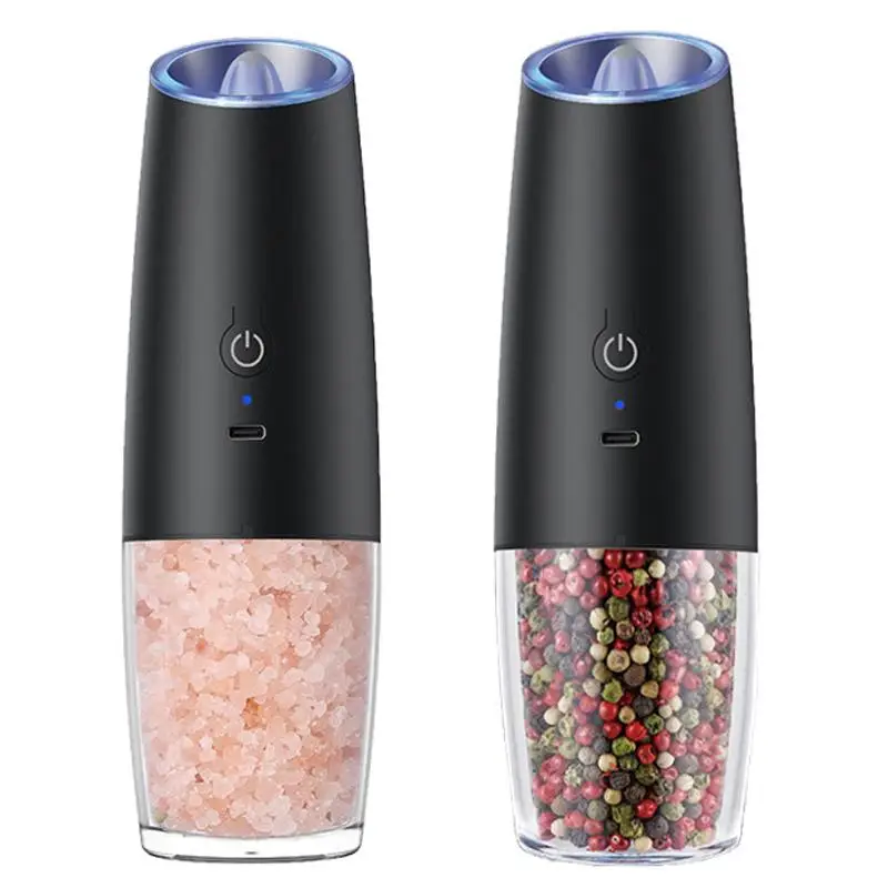 Electric Salt & Pepper Grinder Set, USB Rechargeable Household Seasoning Grinder, Portable Handheld Grinder for Kitchen