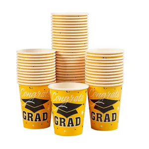 Bulk 50 Ct. Yellow Graduation Party Congrats Grad & Cap Paper Cups