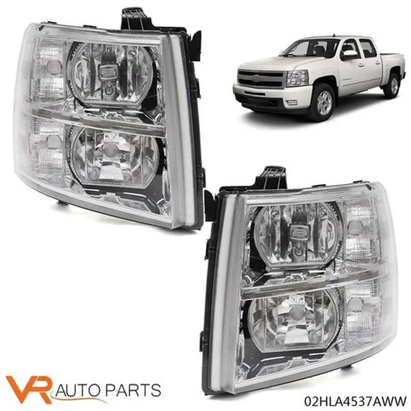 Clear Corner Headlight Kit, Bolt-On, OE Look Left & Right Headlights Fit For 2007-2014 Chevy Silverado Automotive