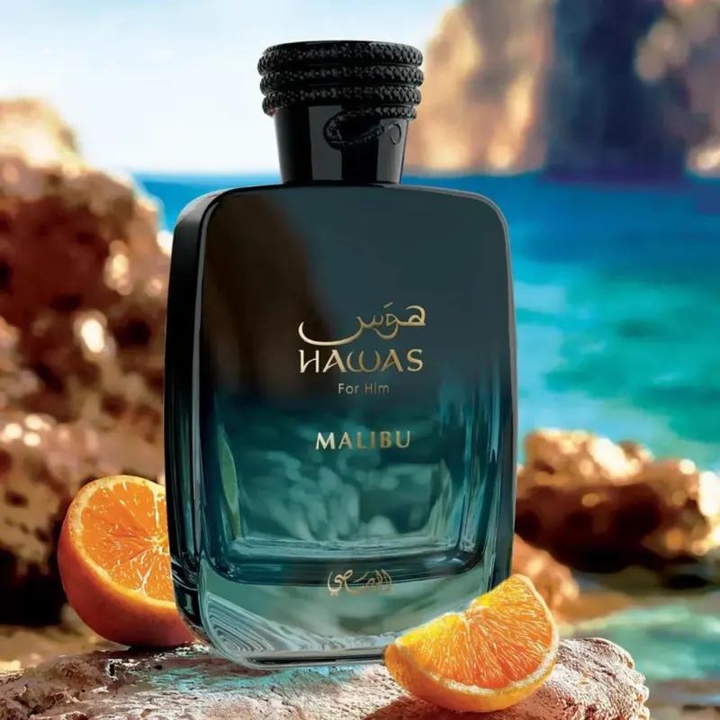 Rasasi Hawas Malibu Eau de Parfum 100ml (3.4oz) | Long-Lasting Woody Aquatic Unisex Fragrance