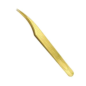 VOCOSTE Women's Portable Dolphin Eyelash Extension Tweezers for Vacation Gold Tone