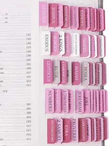 Pink Bible Tabs for Women & Men, Laminated Bible Tabs for Study Bible, Boho Theme Bible Tabs for Easy Navigation, Simplify Your Bible Reading Experience with Easy-to-Use Indexing Tabs