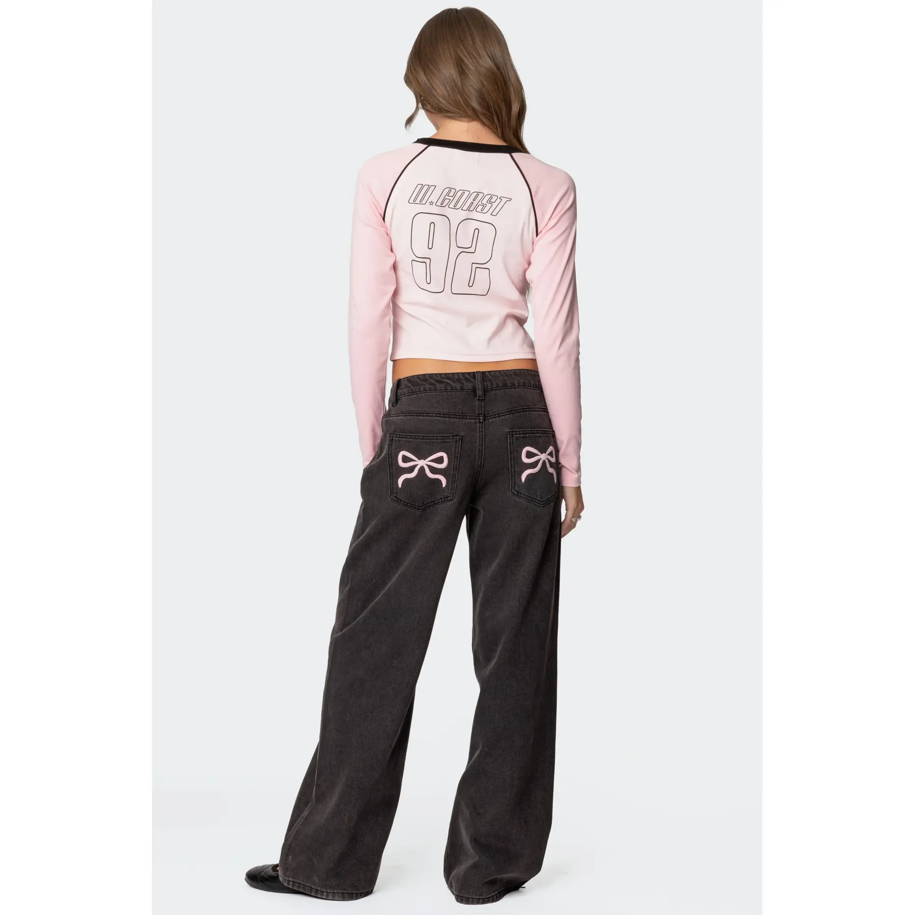 Bow Pocket Low Rise Baggy Jeans Bow Pocket Low Rise Baggy Jeans