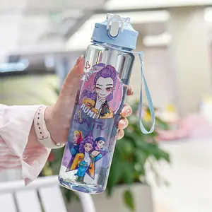 High-Style Straw Water Cup for Kids, Portable Outdoor Cute Cartoon Plastic Cup, Perfect for Use, Stylish and Fun Design, Bottle, Drinkware