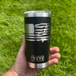 American Flag Pew Pew Yeti Tumbler