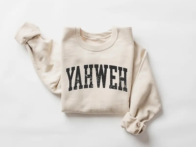 Yahweh Sweater,Christian Sweatshirt,Spiritual Outfit,Church Sweatshirt, Prayer Gifts, Gift For Believer, Religious Shirt, Faith Over Fear