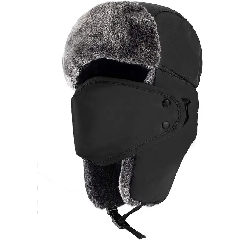 Winter Hats for Women Men Trapper Ushanka Hat with Ear Flaps Warm Russian Bomber Hats for Cold Weather