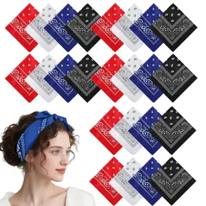 A Set of 24/12 Pcs Paisley Bandanas for Men Women,22 inch Cowboy Bandanas,Square Head Scarf Headwear,Handkerchief Headwrap for Hair Multiple Colors,Christmas Party Gifts,Hand Tools Kits,Summervibes