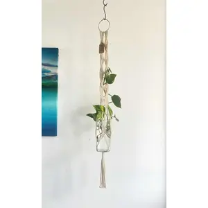 Macrame Plant Hanger - Sylvia - White