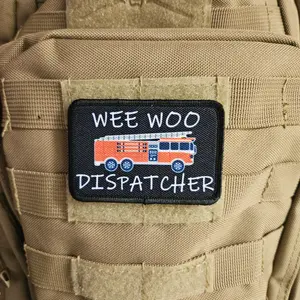 DISPATCHER Wee woo mechanic fire engine firefighter EMT driver funny 2"x3" removable morale patch with hook and loop backing