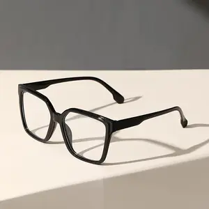 1 Pair Women's Large Square Bohemian Tortoiseshell Glasses - Tortoise & Frame, PC Plastic Round/-like Compatible, Full-Rim Eyewear for Parties,, Casual Attire (Leopard Print/Solid Color)