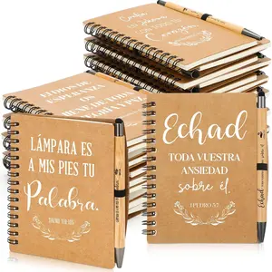 48 count Christian Gifts Bulk Spanish Religious Spiral Prayer Journal Notebooks  Verse  Pens Inspirational Religious  Sets Women Men Church Party Favors