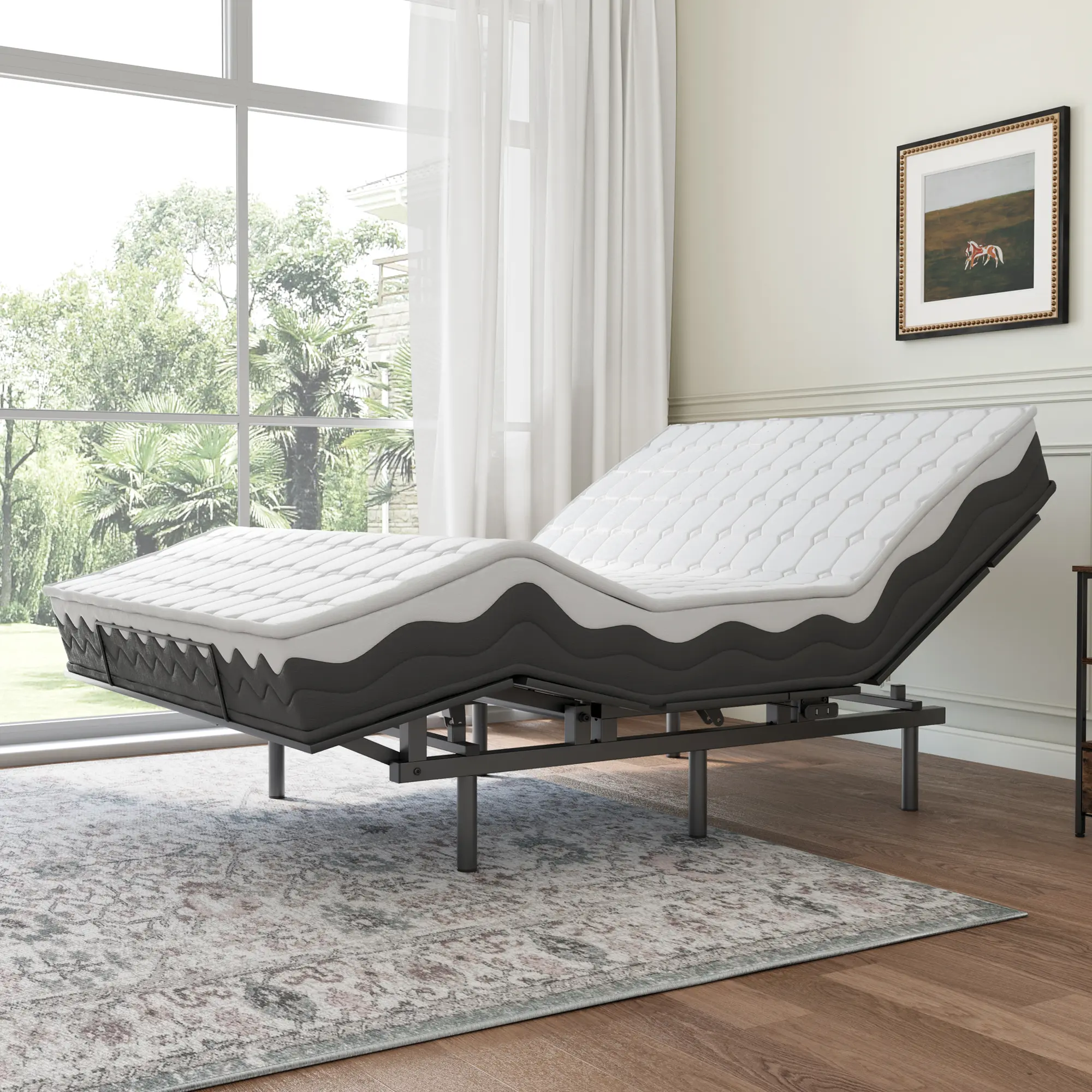 Adjustable Bed Frame -Wireless Remote -Memory Function -Adjustable Full size Bed Base -Head and Foot Lift Incline -Zero Gravity -Quiet Motorfor Lying Down, Reading, Watching TV,Fatigue,Backache