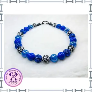 "Blueberry Ice Cream" Chunky Glam Bead Collar (20 Inches)