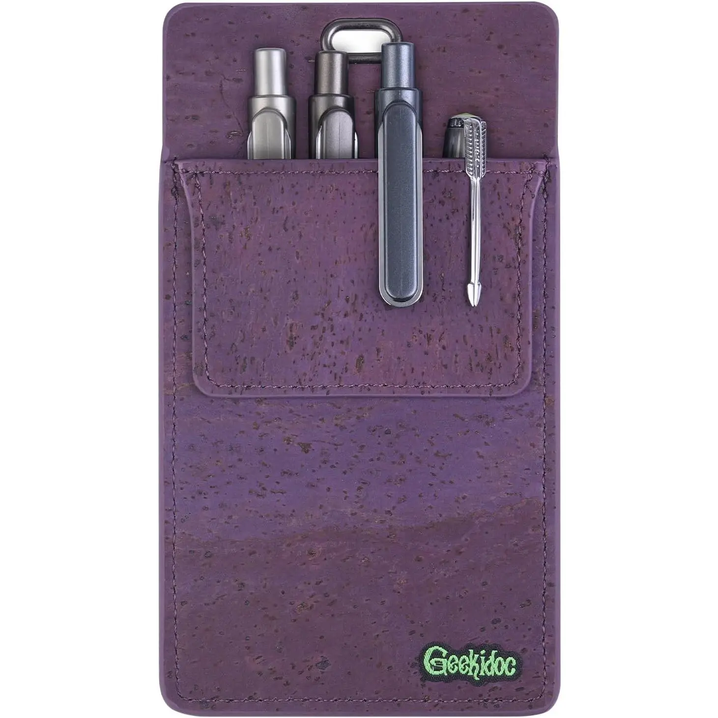 Premium Portuguese Cork Pocket Protector for Men | Multi-Use Pocket Protectors for Shirts and Lab Coats | For Pen, Pencils, Pointers, and More | 1 Pack Purple Pocket Organizer Protector