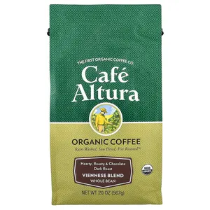 Cafe Altura Organic Coffee, Viennese Blend, Whole Bean, Dark Roast, 20 oz (567 g)