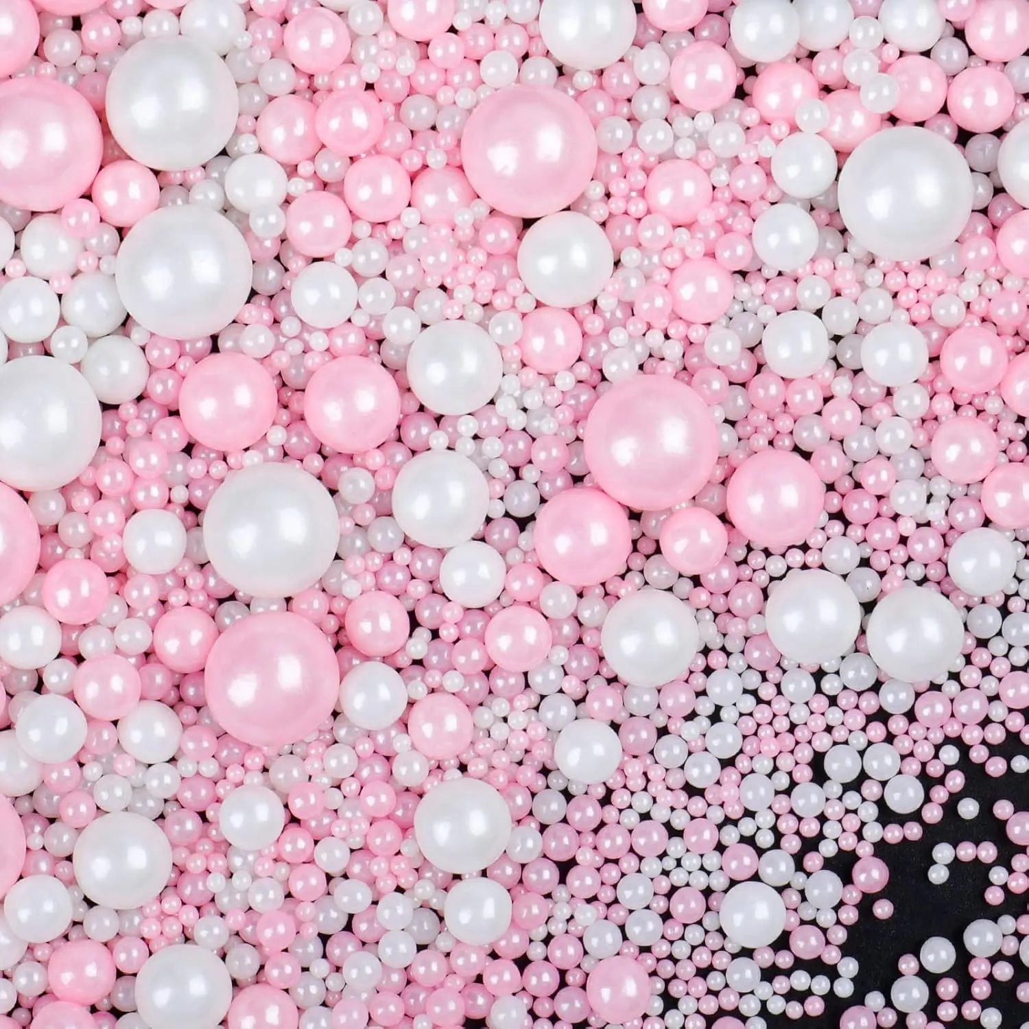 Pink and White Sprinkles for Cake Decorating, 4.6oz Edible Pearl Sprinkles | Sugar Candy Pearls for Baking, Cookie Decorations and Cupcake Toppings, Valentines Wedding Baby Shower Party Supplies